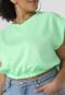 Blusa Cropped Forever 21 Plus Textura Verde - Marca Forever 21