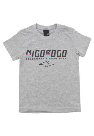 Camiseta Nicoboco Menino Escrita Cinza