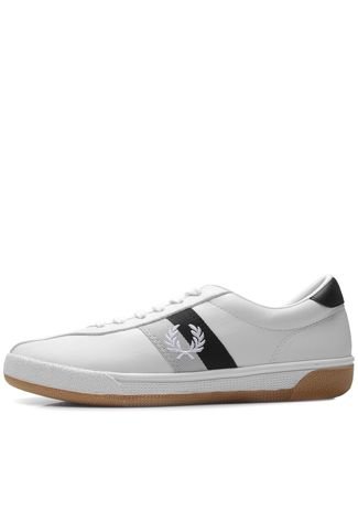 Sapatênis Couro Fred Perry Logo Off-White