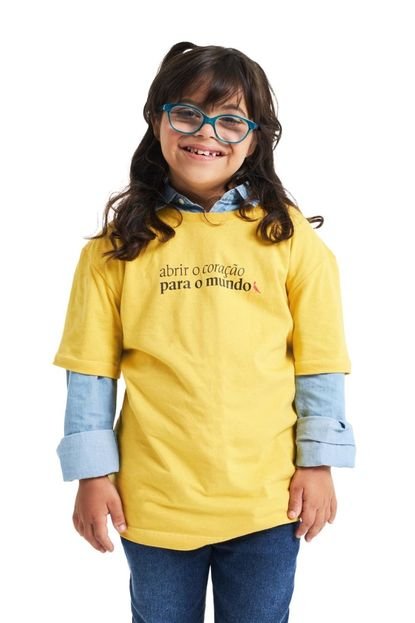 Camiseta Coração Para o Mundo Reserva Mini Amarelo - Marca Reserva Mini