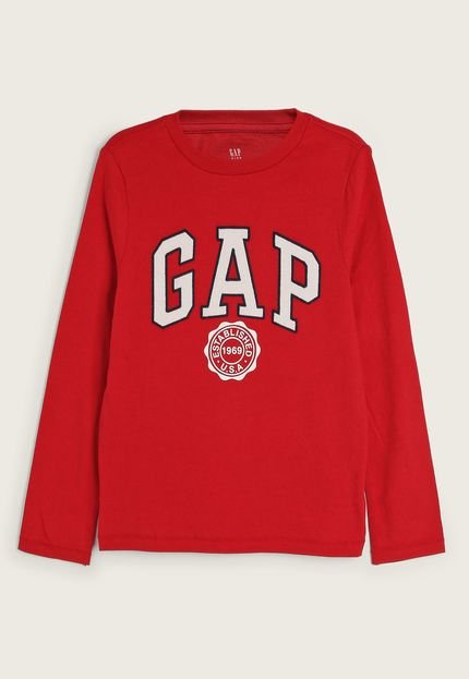 Camiseta Infantil GAP Logo Bordado Vermelha - Marca GAP