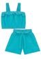 Conjunto Modern Cropped Shorts Azul Infantil Kukiê 14 Azul - Marca Kukiê