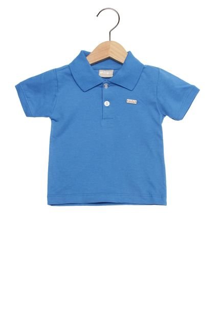 Camisa Polo Manga Curta Milon Detalhe Infantil Azul - Marca Milon