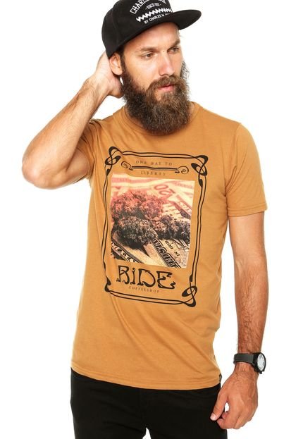 Camiseta Ride Skateboard Coffeeshop Caramelo - Marca Ride Skateboard