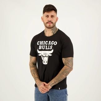 Camiseta NBA Estampada Chicago Bulls Preta