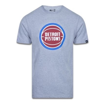 Camiseta New Era Regular Detroit Pistons Mescla Cinza - Marca New Era