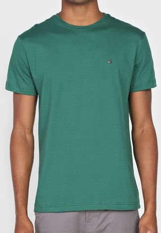 Camiseta Tommy Hilfiger Logo Verde - Compre Agora