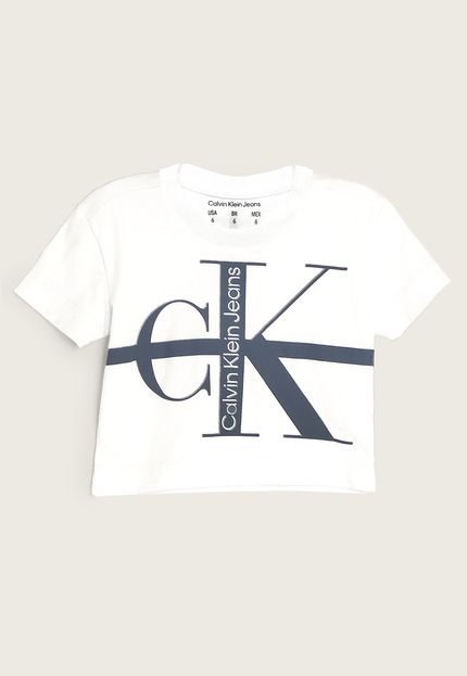 Camiseta Infantil Calvin Klein Kids Logo Full Branca - Marca Calvin Klein Kids