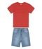Conjunto Infantil Camiseta Com Bermuda Trick Nick Marrom - Marca TRICK NICK JEANS
