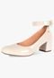 Sapato Feminino Scarpin com Fivela Leve Confortável Off White - Marca TAKATA BY RAFAEL TAKATA