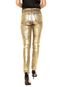 Calça Jeans Lança Perfume Skinny Metalizada Dourada - Marca Lança Perfume