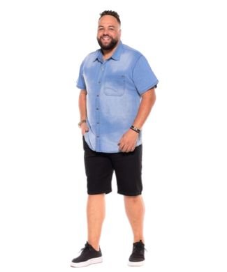Bermuda Masculina Jeans com Elastano Plus  Skinny Razon Jeans Preto