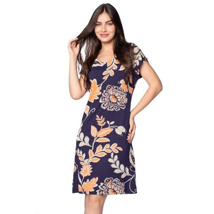 Vestido Feminino Averzzy Curto Estampa Floral Marinho - Marca Averzzy