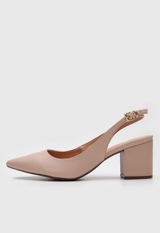 Scarpin DAFITI SHOES Slingback Bege - Compre Agora