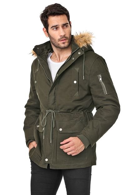 Jaqueta Parka Colcci Capuz Pelos Verde - Marca Colcci