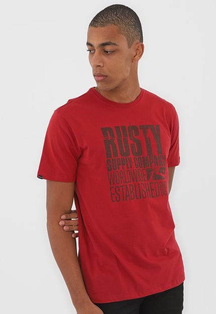 Camiseta Rusty Wordldwide Vermelha - Marca Rusty