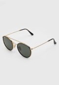 Óculos de Sol Ray-Ban Round Double Bridge Dourado/Preto - Marca Ray-Ban