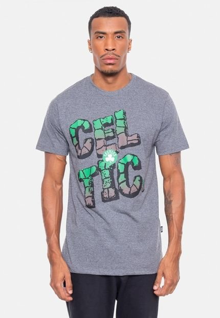 Camiseta NBA Rock Team Boston Celtics Grafite Mescla - Marca NBA