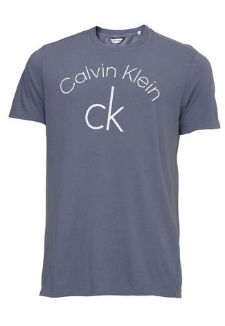Camiseta Calvin Klein Lettering Azul