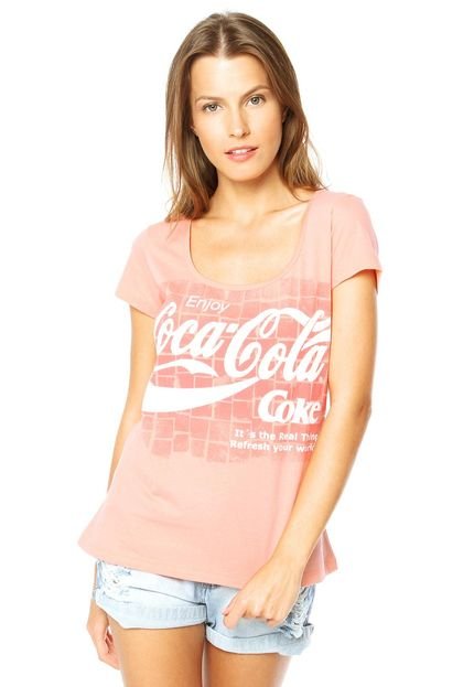 Camiseta Coca-Cola Jeans Comfort Enjoy Rosa - Marca Coca-Cola Jeans