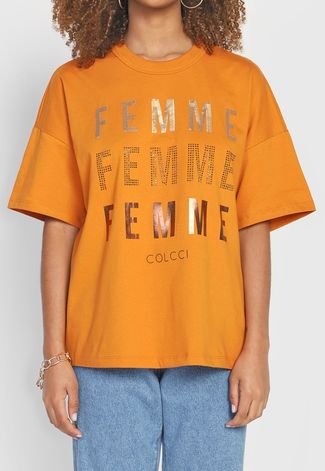 Camiseta Colcci Femme Caramelo