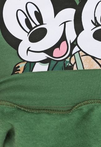Blusa de Moletom Flanelada Fechada Cativa Disney Mickey & Minnie Verde