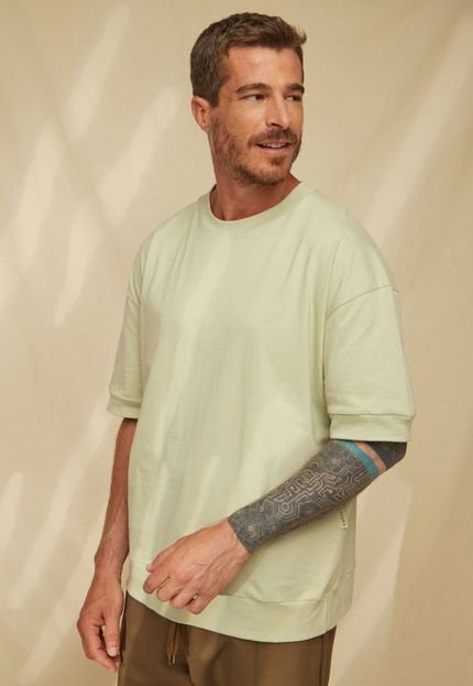 Camiseta Manga Curta Inspira Sustentável Sem gênero Algodão Consciente Verde - Marca Inspira