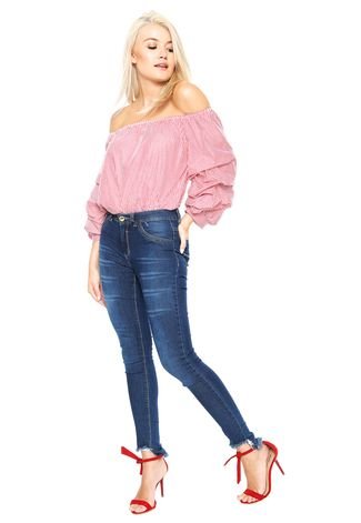 Calça Jeans GRIFLE COMPANY Skinny Barra Assimétrica Azul