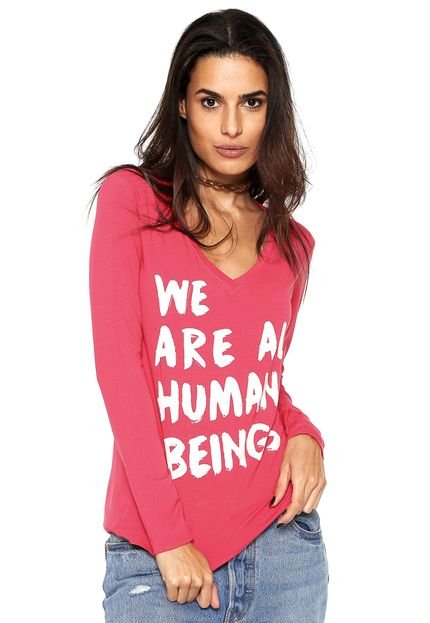 Camiseta Disparate Human Beings Rosa - Marca Disparate