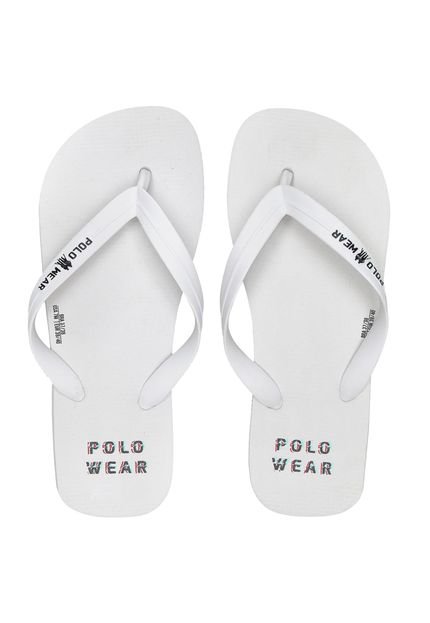 Chinelo Polo Wear Lettering Branco - Marca Polo Wear