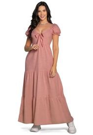 Vestido Largo Mujer Rosa Atypical 88403