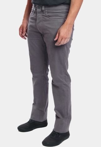 Calça de Sarja R7Jeans Masculina Modelo Tradicional Cinza