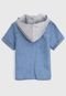 Camisa Jeans Plural Kids Infantil Capuz Azul/Cinza - Marca Plural Kids
