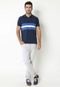 Camisa Polo Gant M.T. Pieced Chest Stripe Pique Rugg Azul - Marca Gant