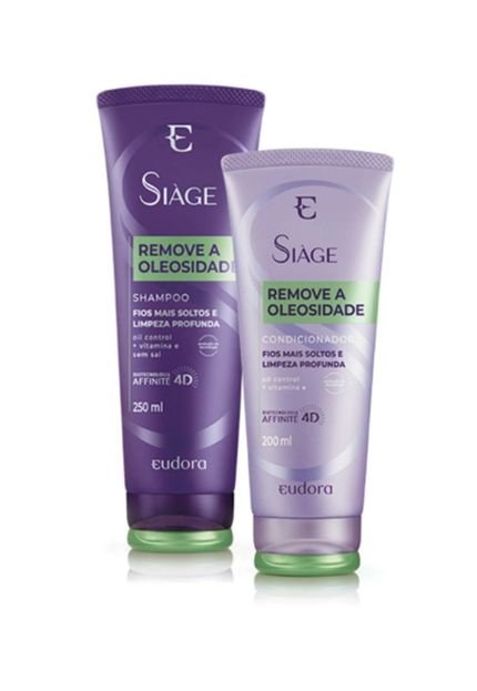 Kit Siàge Eudora Remove a Oleosidade Shampoo   Condicionador - Marca Eudora