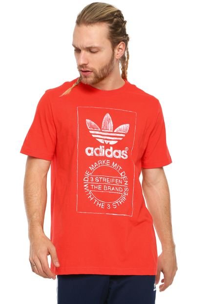 Camiseta adidas Originals Hand Drawn Vermelha - Marca adidas Originals