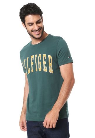 Camiseta Tommy Hilfiger Logo Verde - Compre Agora