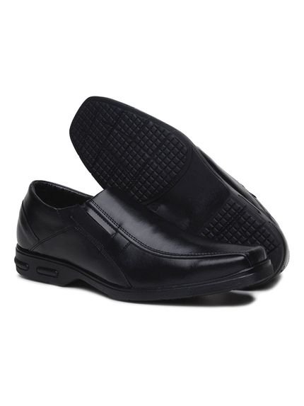 Sapato Social Preto Bico Quadrado Comfort Ortopedico Bertelli - Marca Wit Shoes