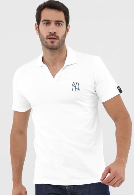 Camisa Polo New Era Reta New York Yankees Branca - Marca New Era