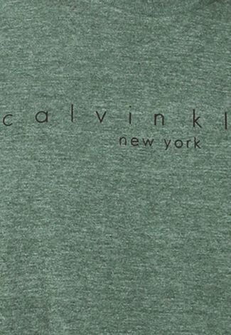 Camiseta Manga Curta Calvin Klein Jeans NY Detalhe Verde