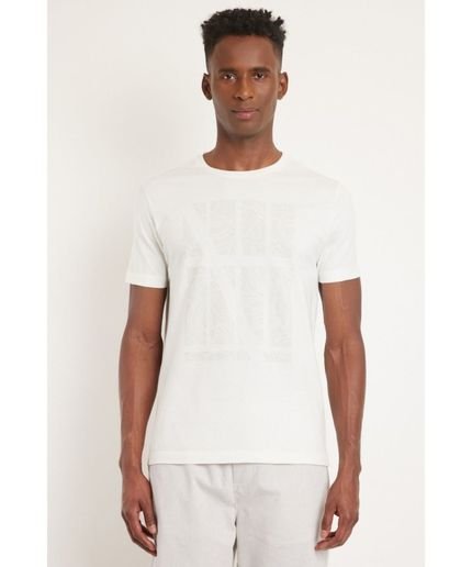 Camiseta Manga Curta Silk Folhagem Off White - Marca Aramis