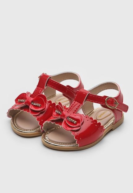 Sandália Infantil Pimpolho Laço Vermelha - Marca Pimpolho
