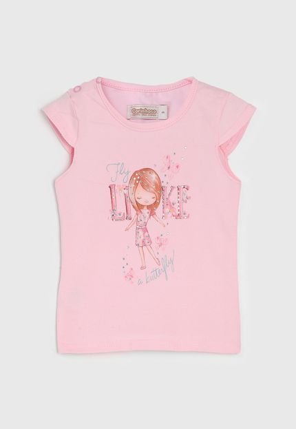 Blusa Carinhoso Infantil Menina Rosa - Marca Carinhoso