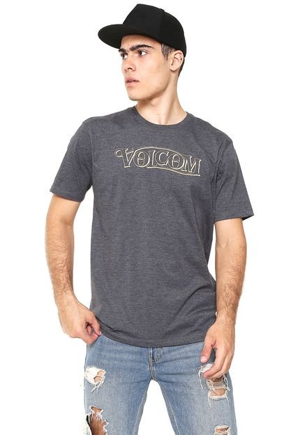 Camiseta Volcom Straight Up Cinza - Marca Volcom