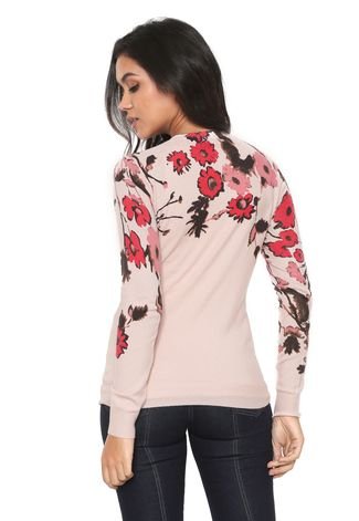Cardigan Facinelli by MOONCITY Tricot Flores Rosa