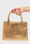 Bolsa Transversal Couro Mariart Canastra Bronze - Marca Mariart