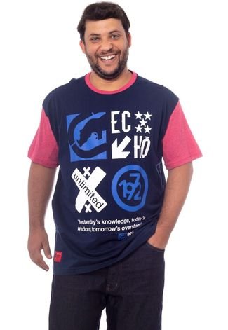 Camiseta Ecko Plus Size Estampada Azul Marinho