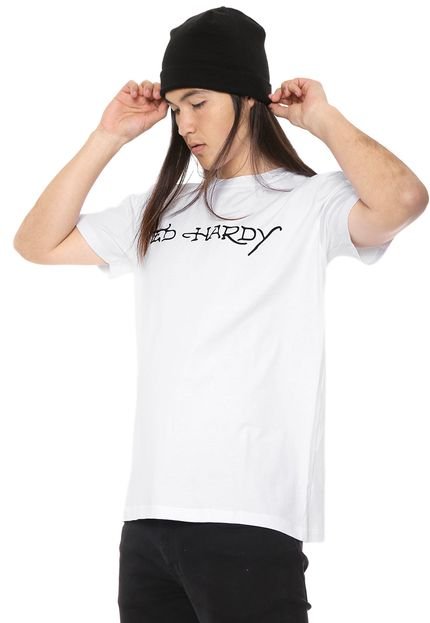 Camiseta Ed Hardy Skull & Rose Branca - Marca Ed Hardy