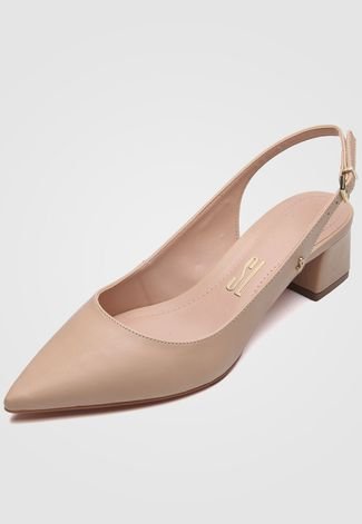 Scarpin DAFITI SHOES Slingback Bege - Compre Agora