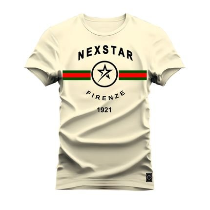 Camiseta Plus Size Algodão Premium Estampada Confortável Nexstar Frize - Pérola - Marca Nexstar